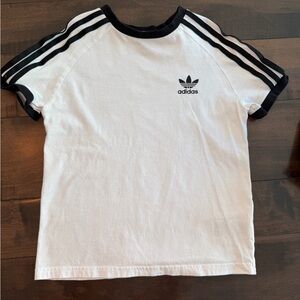 Adidas Kids Unisex White Adicolor 3-Stripes Tee